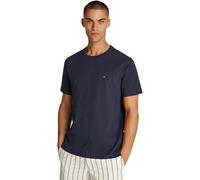 Tommy Hilfiger Camisetas de Manga Corta Hombre Essential Regular Fit con Cuello Redondo, Azul (Desert Sky), L