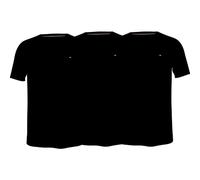 TOMMY HILFIGER Lote de 3 camisetas de cuello redondo de algodón elástico. Color negro + negro + negro