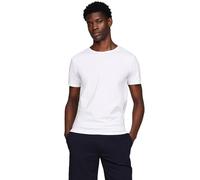 Tommy Hilfiger Camisetas de Manga Corta Pack de 3 Hombre Stretch con Cuello Redondo, Blanco (White/White/White), L