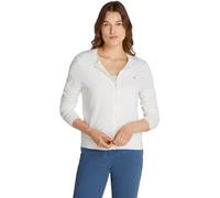 Tommy Hilfiger Cárdigan Jersey Stitch Cardigan Elegante, Blanco (Ecru), L
