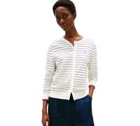 Tommy Hilfiger Cárdigan Jersey Stitch Cardigan elegante, Multicolor (Ivory Silk/Dark Night Navy Stp Gs), XXS