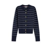 TOMMY HILFIGER Cárdigan 'Logo Gold-tone Button' navy / blanco S EUR