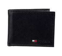 Tommy Hilfiger - Cartera de Piel para Pasaporte, Color Negro