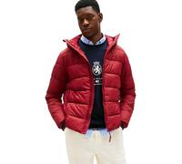 Tommy Hilfiger Cazadora acolchada Hombre Mid Weight con capucha, Rojo (Regatta Red), L