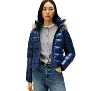 Tommy Hilfiger Cazadora acolchada Mujer Gloss Down Slim con borreguito, Azul (Dark Night Navy), XXL