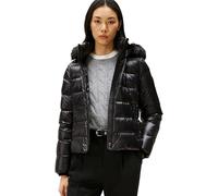 Tommy Hilfiger Cazadora acolchada Mujer Gloss Down Slim con borreguito, Negro (Black), XS