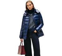 Tommy Hilfiger Cazadora acolchada Mujer Gloss Down Waist con cuello alto, Azul (Dark Night Navy), S