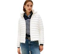 Tommy Hilfiger Cazadora acolchada Mujer Padded Slim con capucha, Blanco (Ivory Silk), S