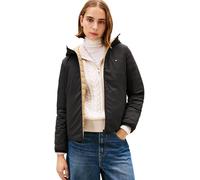 Tommy Hilfiger Cazadora acolchada Mujer Stretch Nylon Down reversible, Negro (Black), L