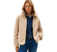 Tommy Hilfiger Cazadora de entretiempo Mujer Teddy Zip Up con cuello alto, Beige (Beige), XXXL