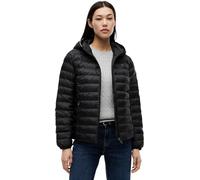 Tommy Hilfiger Cazadora de plumas Mujer Padded Global Stripe Jacket con capucha, Negro (Black), L