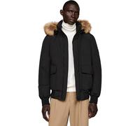 Tommy Hilfiger Cazadora Hombre Rockie Down Bomber Capucha Desmontable, Negro (Black), XXL