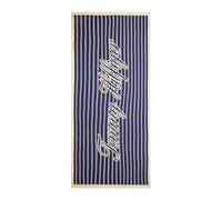 TOMMY HILFIGER Chal 'Logo' beige / azul oscuro / blanco One Size EUR