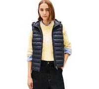 Tommy Hilfiger Chaleco Mujer Padded Global Stripe Vest con capucha, Azul (Desert Sky), L