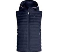 Tommy Hilfiger Chaleco Mujer Padded Global Stripe Vest con capucha, Azul (Desert Sky), S