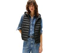 Tommy Hilfiger Chaleco Mujer Padded Global Stripe Vest con capucha, Negro (Black), XS