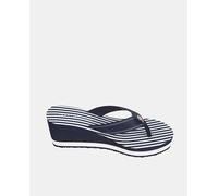 Tommy Hilfiger Chanclas Mujer Stripes con cuña, Azul (Space Blue), 39