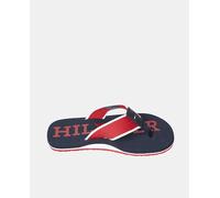 Tommy Hilfiger Chanclas Hombre Patch Hilfiger Beach Sandal Zapatillas de dedo, Rojo (Primary Red), 41