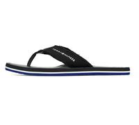 Tommy Hilfiger Chanclas Hombre Leather Beach Sandal con flecos, Negro (Black), 43