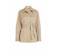 Tommy Hilfiger Chaqueta Tipo Camisa Mujer Gold Button Utility con Bolsillos en el Pecho, Beige (Sandalwood), M