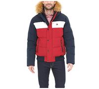 Tommy Hilfiger - Chaqueta bomber de tejido ártico acolchado para hombre, Azul marino/Blanco/Rojo, XX-Large