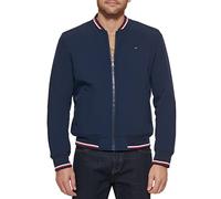 Tommy Hilfiger Chaqueta Bomber Ligera de Punto Acanalado Varsity, Midnight Soft Shell, XXXL para Hombre