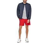 Tommy Hilfiger Chaqueta Bomber Ligera de Punto Acanalado Varsity Shell, Poli Azul Marino, XL para Hombre