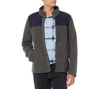Tommy Hilfiger Chaqueta clásica de Forro Polar con Cremallera Frontal, Negro y Gris, XS para Hombre