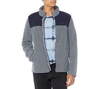 Tommy Hilfiger Chaqueta clásica de forro polar con cremallera frontal para hombre, Azul marino/Carbón, XL