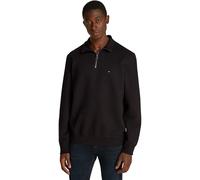 Tommy Hilfiger Chaqueta con Cremallera Hombre Essential Fleece 1/4 Zip con Cuello Marinero con Cremallera, Negro (Black), XXL