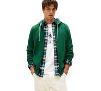 Tommy Hilfiger Chaqueta con Cremallera Hombre Essential Fleece Zip Through con Bolsillos, Verde (Ornamental Green), XXL