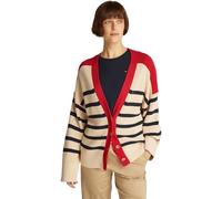Tommy Hilfiger Chaqueta de Punto Mujer Cárdigan con Botones, Multicolor (Dark Night Navy Stripe), S-M