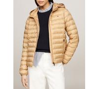 Tommy Hilfiger Chaqueta plumífera de mujer con cierre de cremallera y capucha. Marrón claro 36 (S)