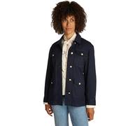 Tommy Hilfiger Chaqueta tipo camisa Mujer Gold Button Utility con bolsillos en el pecho, Azul (Dark Night Navy), XL