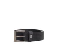 TOMMY HILFIGER Cinturón de piel, ancho 3,5 cm, Soho Flag. Color Negro