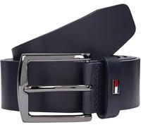 Tommy Hilfiger Cinturón de piel para hombre Denton 3,5 cm Azul (Space Blue) 100 cm