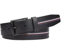 Tommy Hilfiger Cinturón de Piel para Hombre Denton, Azul (Space Blue), 90 cm