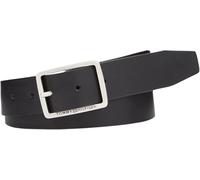 Tommy Hilfiger Cinturón de Piel para Hombre Jeans Buckle 3.5, Negro (Black), 85 cm