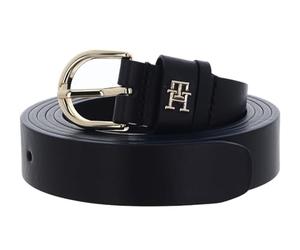 Tommy Hilfiger Cinturón esencial de cuero para mujer sin esfuerzo 2.5, Azul (azul espacial), 130 cm