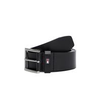 Tommy Hilfiger Cinturón Hombre Hampton 4.0 Cinturón de piel, Negro (Black), 115 cm