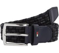 Tommy Hilfiger Cinturón Hombre Denton Elastic Leather 3,5 cm trenzado, Multicolor (Space Blue/Black), 95 cm