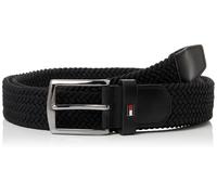 Tommy Hilfiger Cinturón Hombre Denton Elastic textil, Negro (Black), 80 cm