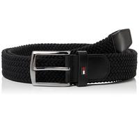 Tommy Hilfiger Cinturón Hombre Denton Elastic textil, Negro (Black), 90 cm