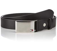 Tommy Hilfiger Cinturón Hombre TH Plaque Belt 3.5 Adj Cinturón de piel, Negro (Black), 95 cm
