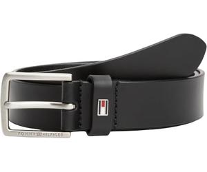 Tommy Hilfiger Cinturón Infantil Unisex Kids Leather Belt de piel, Negro (Black), L-XL
