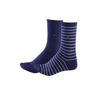 Tommy Hilfiger Classic Calcetines, Blue Navy, 35-38 (Pack de 2) para Mujer
