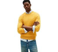 Tommy Hilfiger Classic Cotton Cable Crew Neck Mw0Mw33132 Suéter pulóver, Yellow (Morning Side Yellow Heather), S para Hombre
