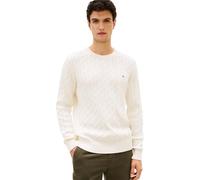 Tommy Hilfiger Classic Cotton Cable Crew Neck Mw0Mw33132 Suéter pulóver, Yellow (Ivory Petal), XL para Hombre
