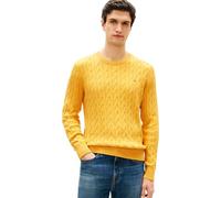 Tommy Hilfiger Classic Cotton Cable Crew Neck Mw0Mw33132 Suéter pulóver, Yellow (Morning Side Yellow Heather), XL para Hombre