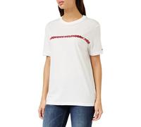 Tommy Hilfiger Cn Ss Tee Logo, Camisetas P/V para Mujer, Blanco (White), L